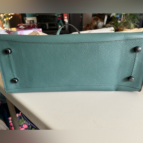 Coach Dark Turquoise Leather Bag - Picture 3 of 16
